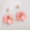 1 Pair Rose Flower Petal Drop Earrings Exaggerated Dangle Earrings Women Piercing Stud Earrings Jewelry Gift
