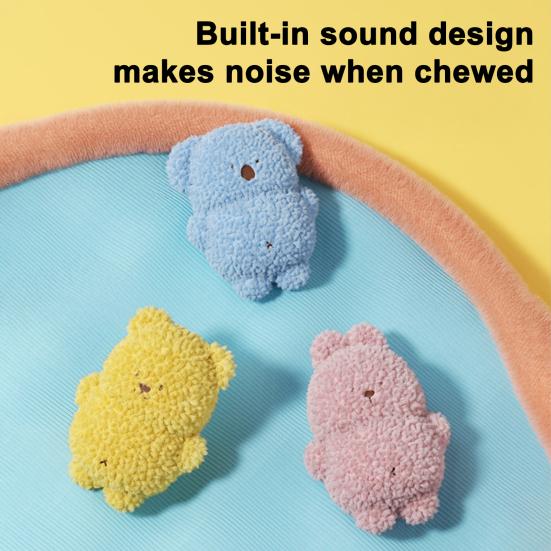 Pet Toys with Built-in Sound Design Soft Plush Teething Toy Gum Massage And Tartar Cleaning Chew Toy for Small