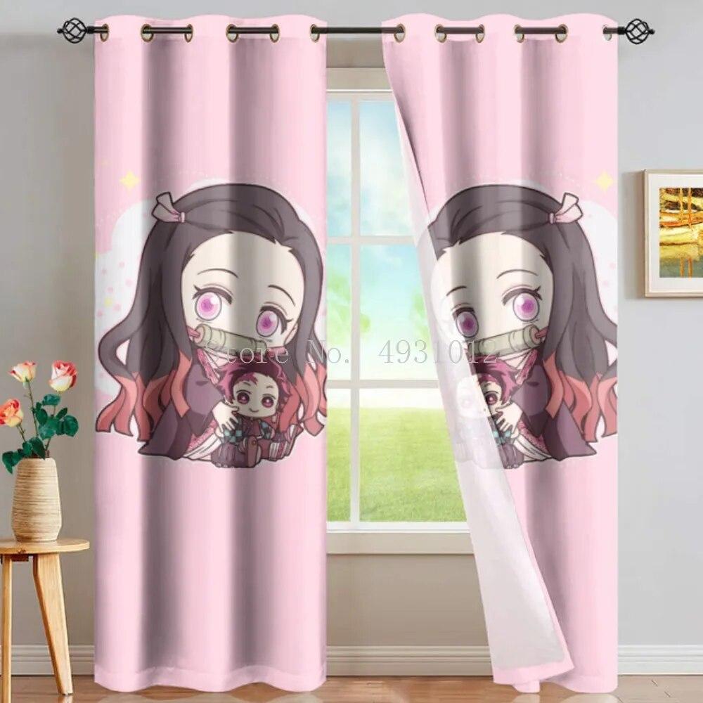 Японские аниме-принты, аниме-шторы для обработки окон, оконные занавески для гостиной, спальни, жалюзи, детская комната, домашний декор