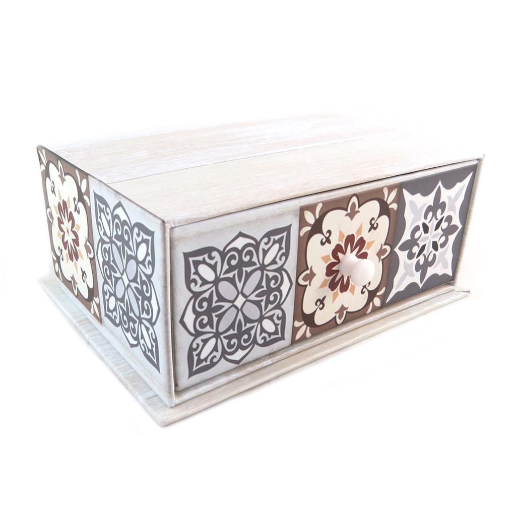 Les Trésors De Lily [P9414] — Шкатулка для украшений «Бохо» бежево-коричневого цвета — 16x11. 5х6. 5 см