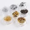Xiaomi 7 Boxes Aluminum Nail Flakes Foils Set Gold Silver Irregular Paillette Nail Art Sequins Decorations Glitter Sticker for Manicure