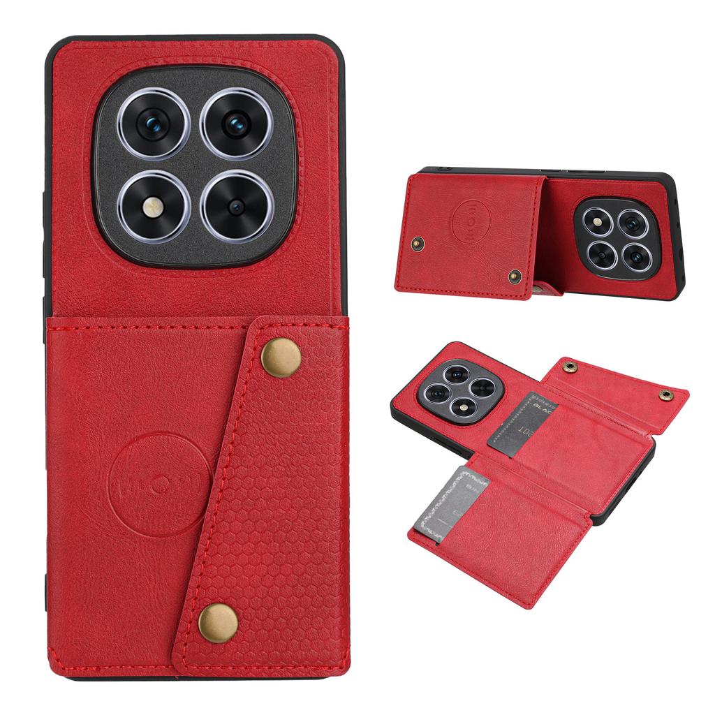 Для Xiaomi Redmi Note 15 Pro 5G (Глобальный) Чехол с отделениями для карт, подставкой, из кожи + ТПУ, чехол для телефона