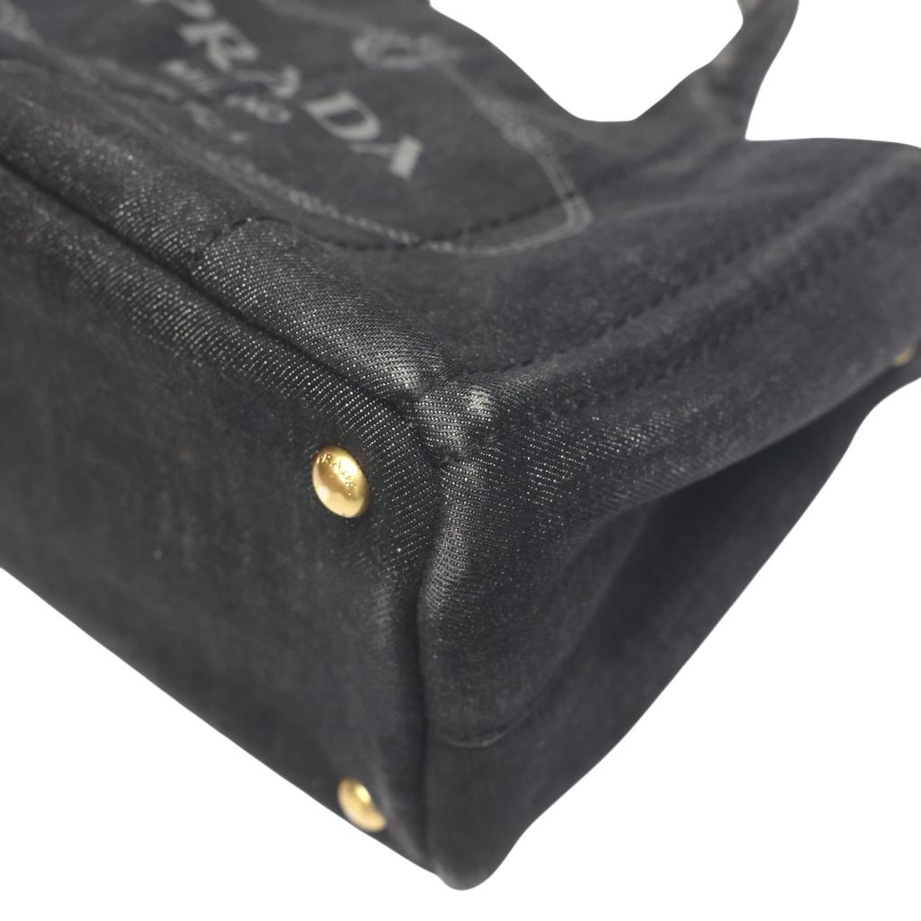 PRADA denim Canapa Tote Bag denim black Women B2439G Used