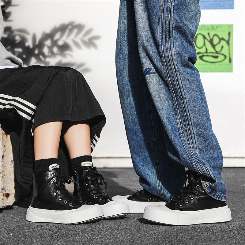 Новая обувь на доске черные туфли на платформе с увеличением высоты белые туфли мужские и женские парные повседневные туфли для通勤 дерби 22256-J