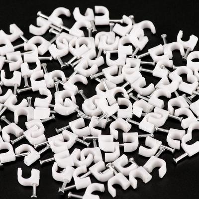 100 шт. Rg59 коаксиальный кабель Cat5 Cat6 зажимы для проводов гвозди хомуты ремни гвозди белые 6 мм