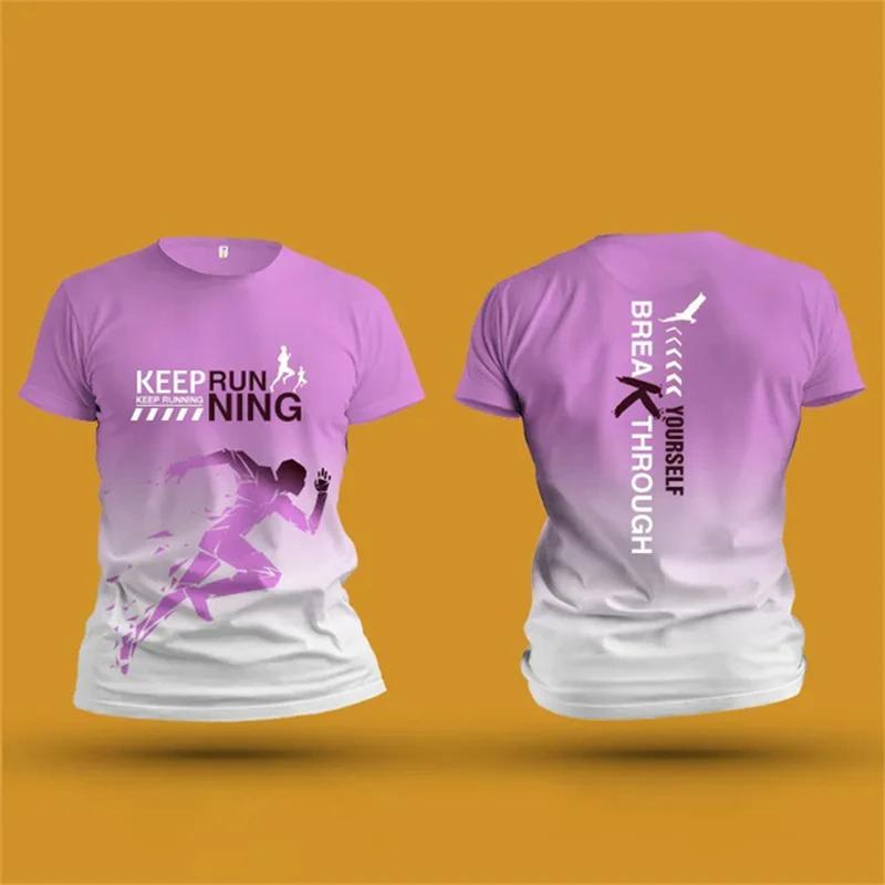 Мужская футболка для фитнеса и бега на открытом воздухе, спортивные футболки, новые летние повседневные женские топы с короткими рукавами, модные топы в стиле Харадзюку с 3D-градиентом