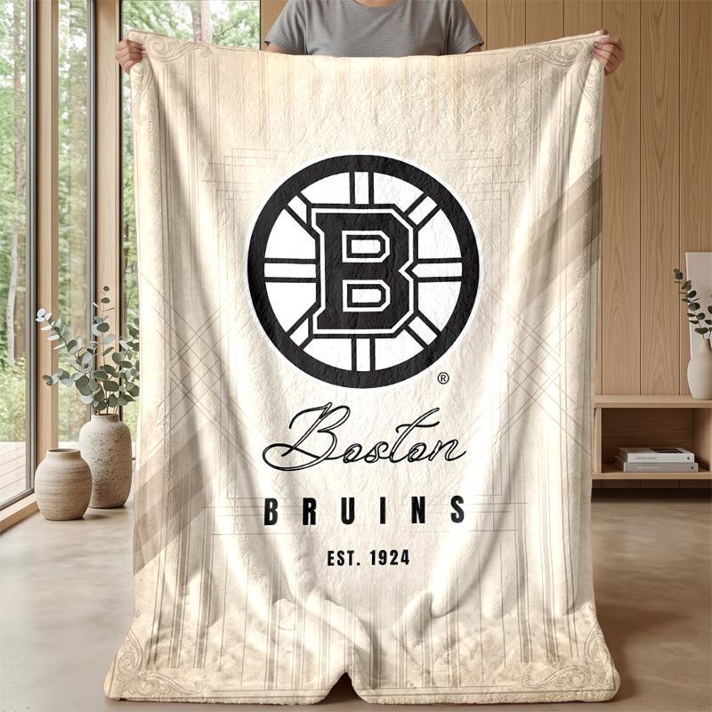 Фланелевое флисовое одеяло Boston Bruins Уютное теплое плед для дивана кровати путешествий Всесезонное использование
