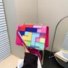 This Year, the Popular Contrasting Color Small Bag Women's 2024 New Fashionable Portable Small Square Bag Summer Beautiful Foreign Messenger Bag