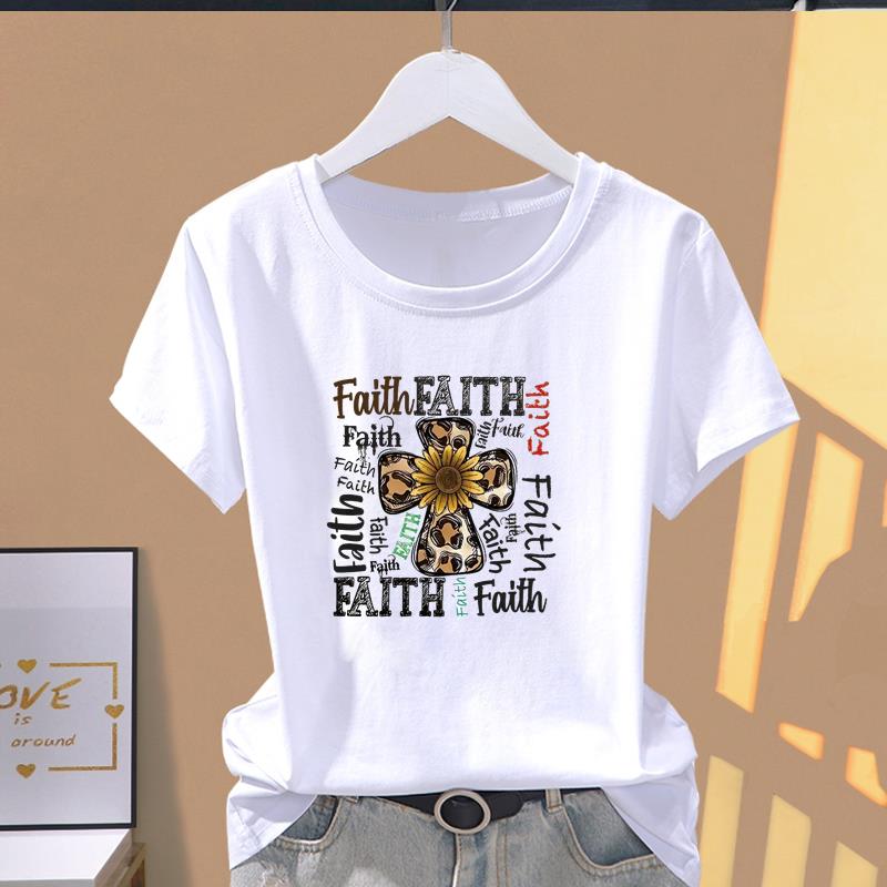 (Азиатский размер) Футболка с графическим принтом, женская повседневная модная принтованная леопардовая надпись, стиль, милая, милая женская повседневная женская футболка с коротким рукавом