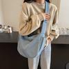 Commuter Light Casual Canvas Bag Women'S Large Capacity Solid Color Messenger Bag Women'S Versatile Niche Bag Dumpling Bag
