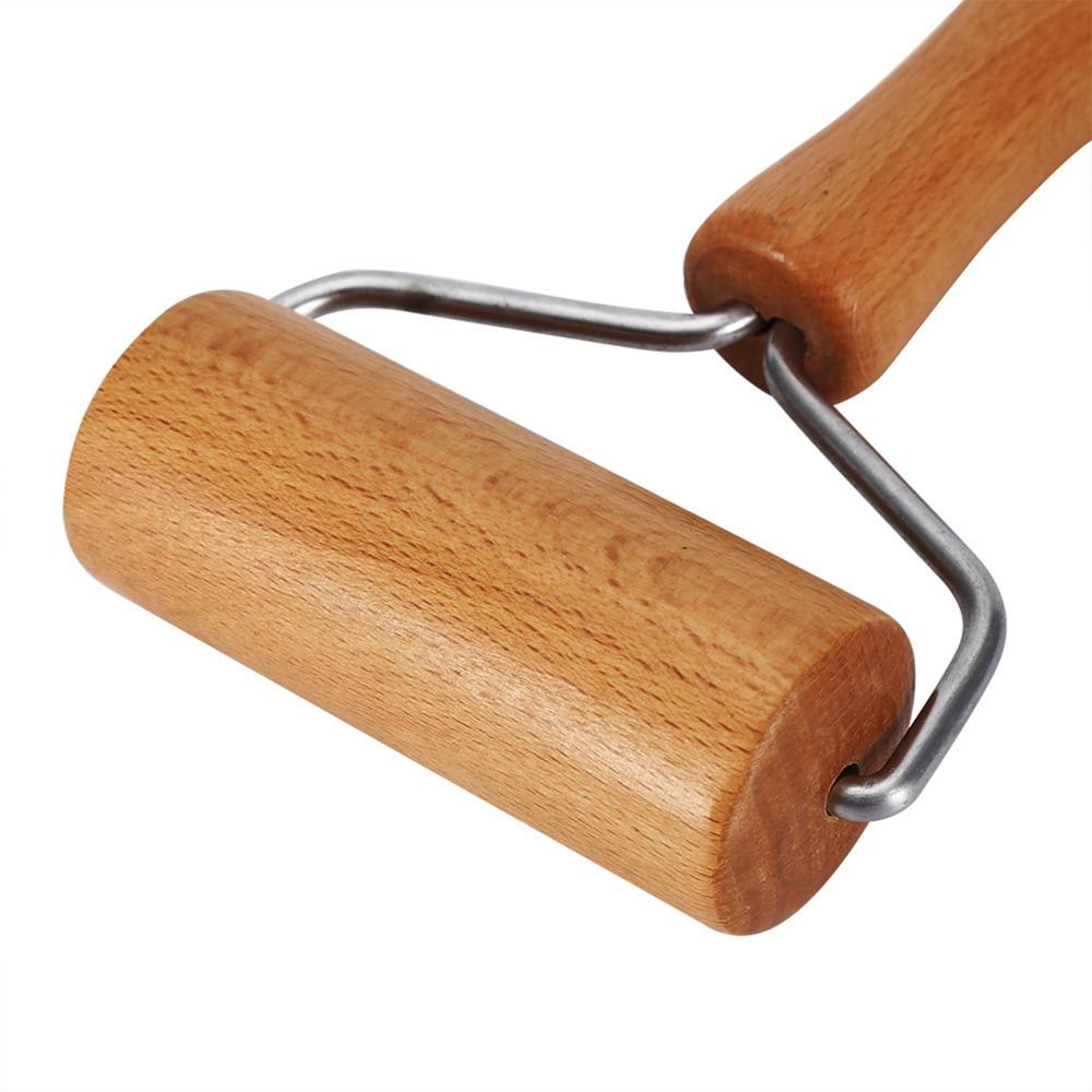 Rotatable Wooden Dough Roller Beech Wood Pastry Roller Non Stick Rolling Pin Pizza Dumpling Pastry