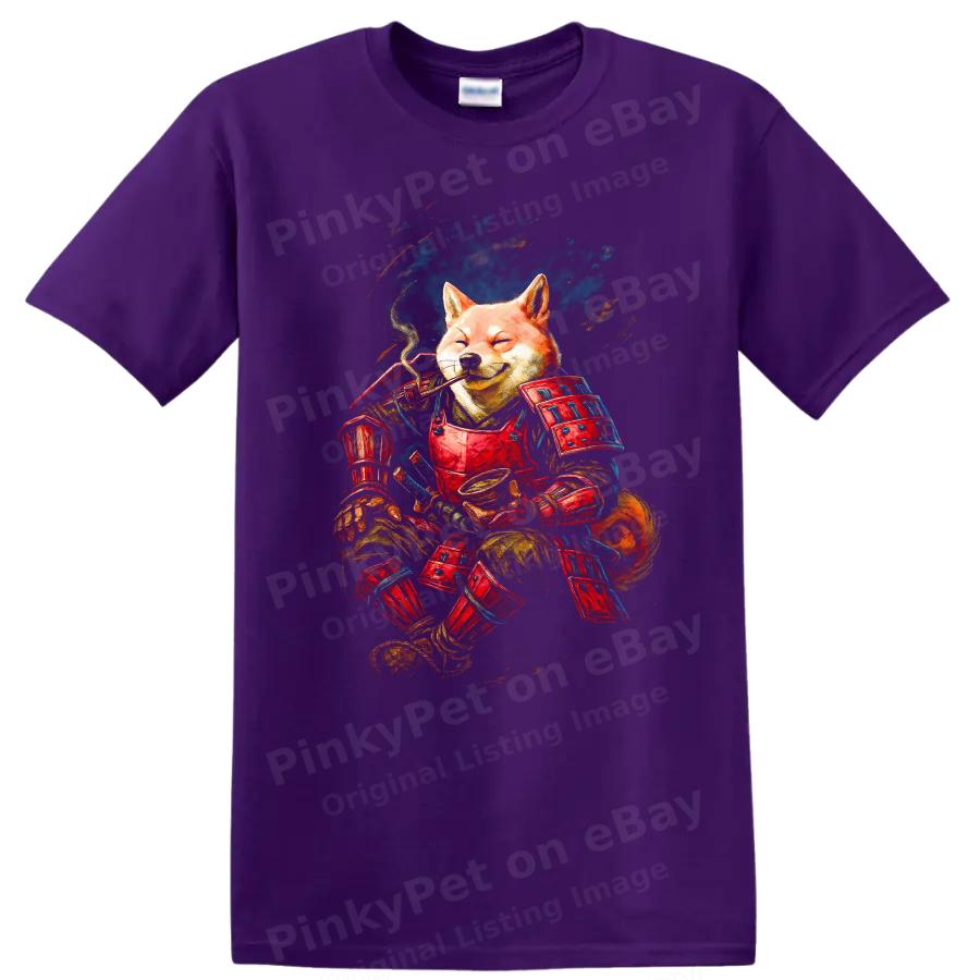 Samurai Dog T Shirt Cool Japanese Style Graphic Tee for Pet Lovers