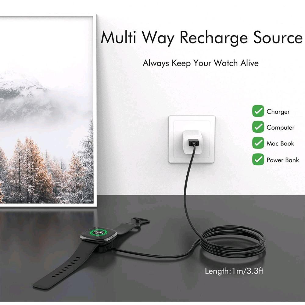 2pcs Wireless Charger For Fitbit Sense 1 2 /Versa 3 4 USB Fast Charging Dock US