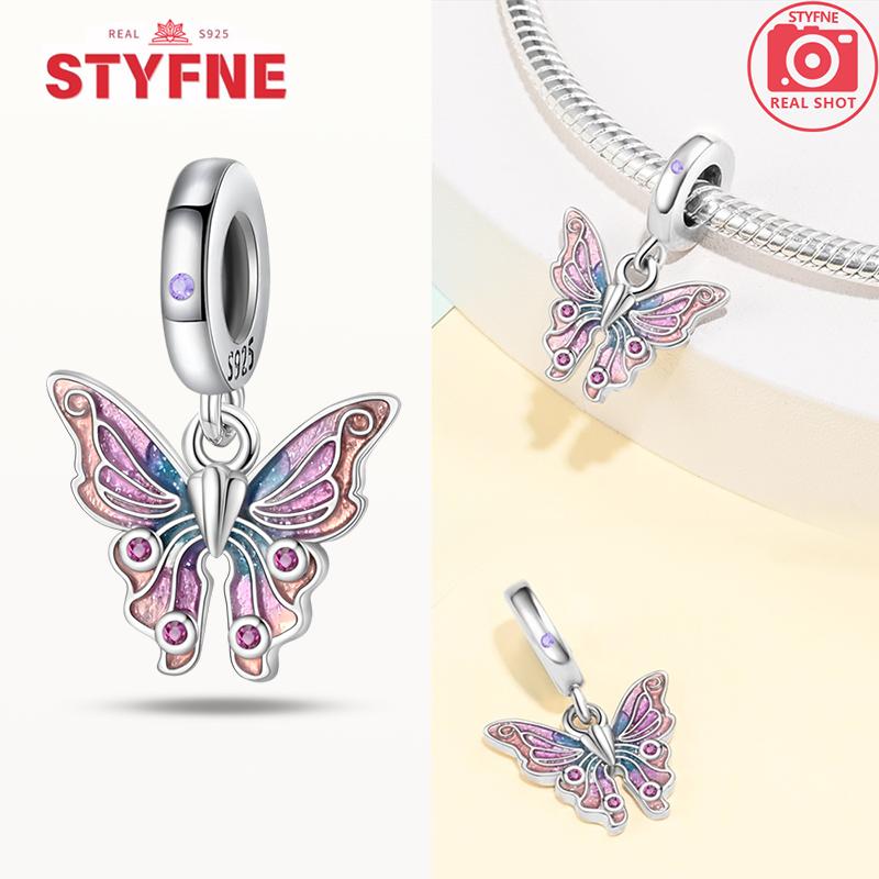 New Silver 925 Blue Dragonfly Butterfly Charms Beads Fit Bracelet for Women DIY Fine Jewelry Accessories Beads Gifts