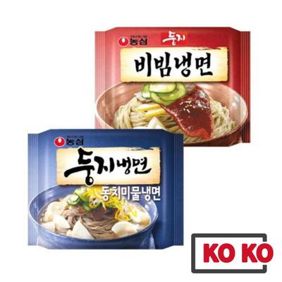Nongshim Корейская холодная лапша 2 типа / Дончими, острая Бибим