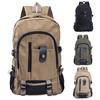 Casual Solid Color Large Capacity Zipper Rucksack Men Travel Canvas Bag Backpack