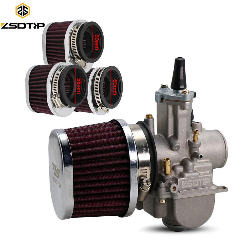 ZSDTRP 50mm 55mm 60mm Motorcycle Carburetor Air Filter Universal 21/24/26/28/30/32/33/34/35mm Carburetor Air Intake Filter