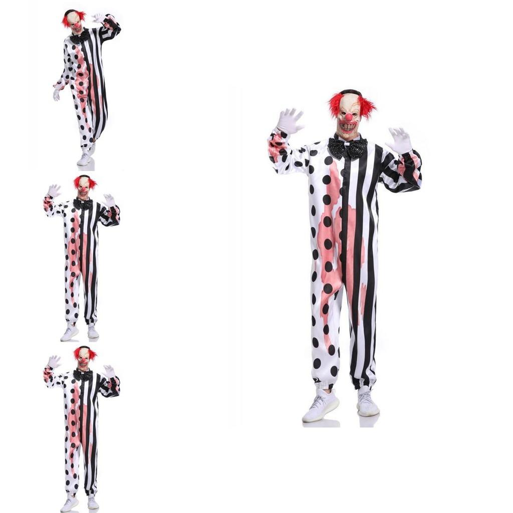 Gruesome Bloodied Clown Costume Stylish Polyester Blend For Themed Parties