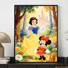 Disney Snow White and Minnie Mouse oil painting handmade painting art kit mosaic diy home decoration gift