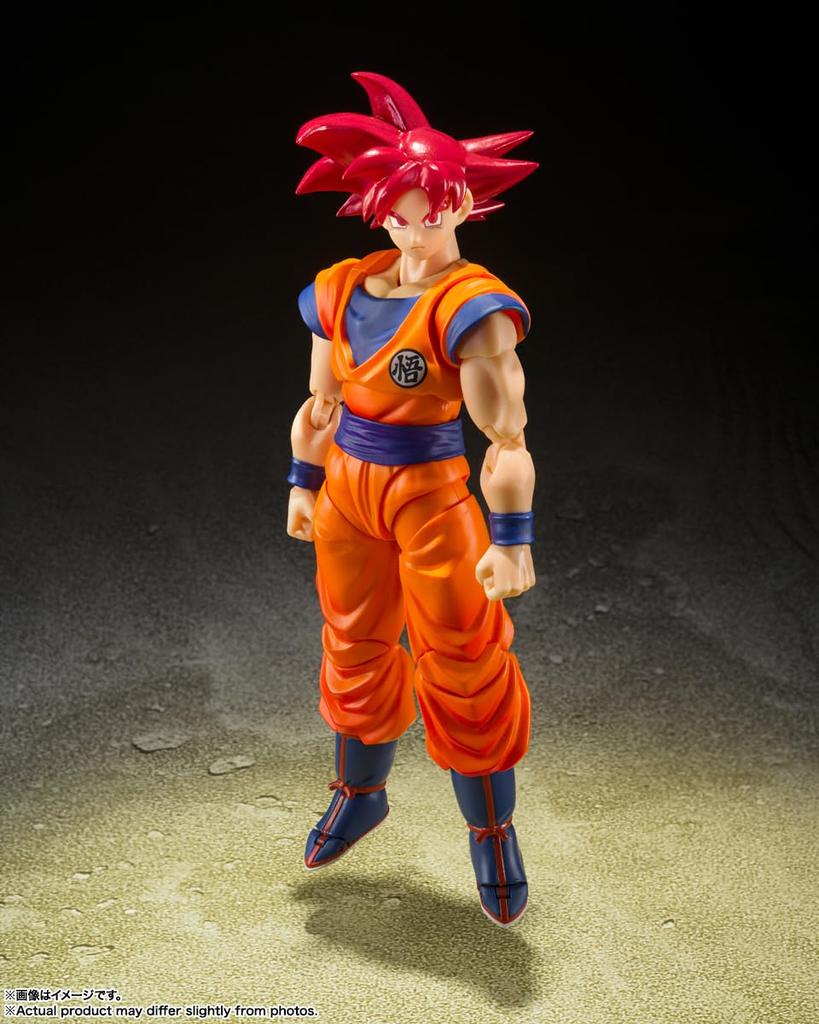 TAMASHII NATIONS Dragon Ball Super Super Saiyan God Son Goku Бог Сайян, созданный праведным сердцем. Приблизительно 140 мм, окрашенный ПВХ, АБС.