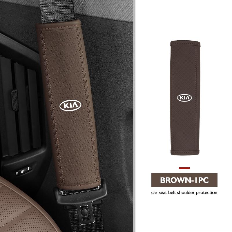 RTMZ5 For KIA Car Safety Belt Shoulder Protector Pad Leather Seat Belt Cover Accessories K5 K2 Rio Optima Sportage Venga Sorento
