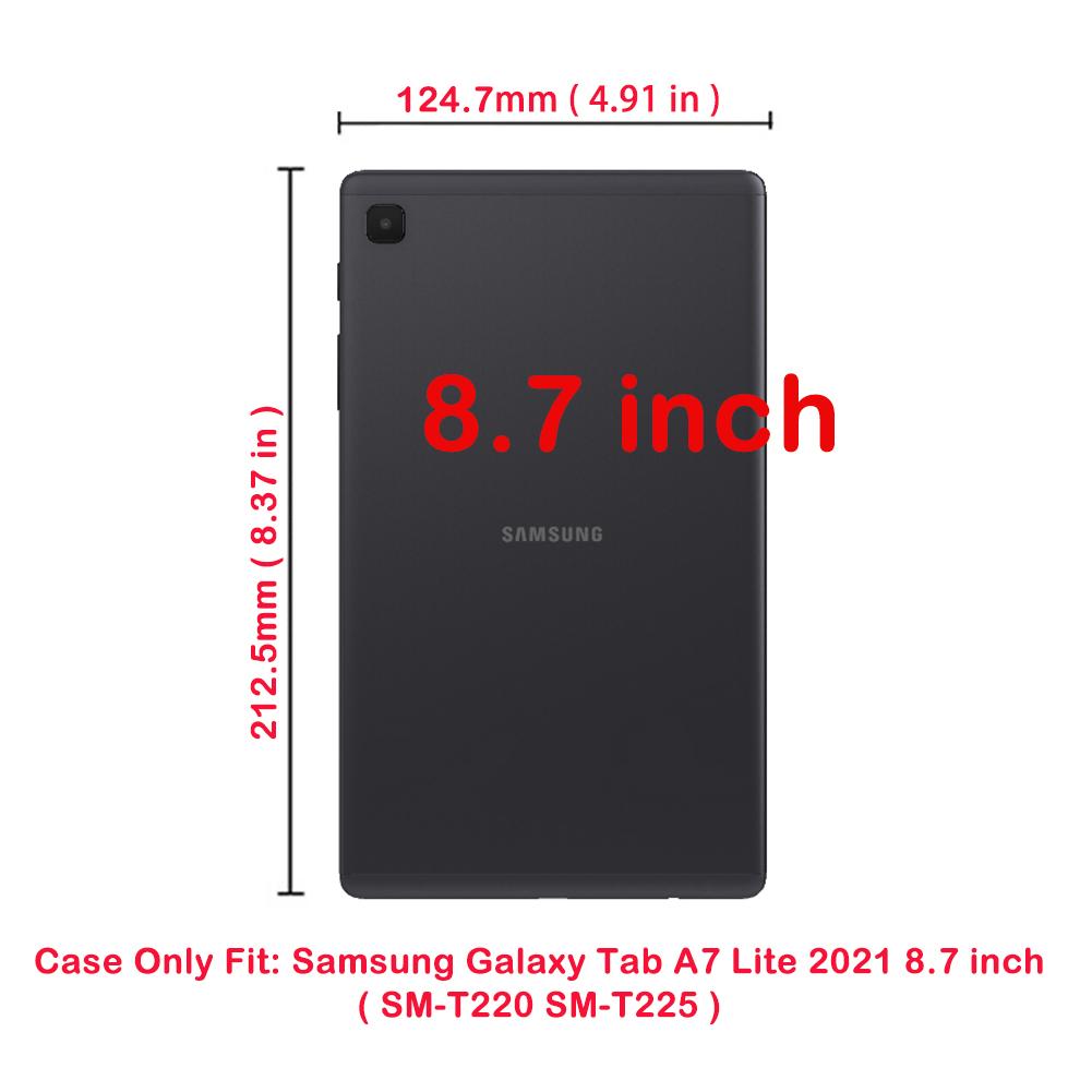 Чехлы для планшетов, чехол для Samsung T220 T225 8,7 дюймов, детский чехол с подставкой и кольцом на руку для Samsung Galaxy Tab A7 Lite 8,7 2021 Sm-t220 Sm-t225 Fundas