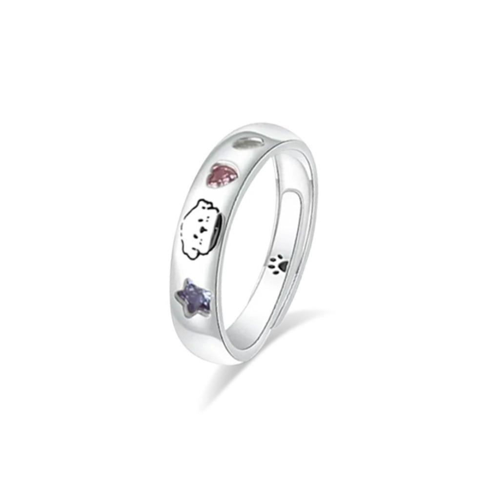 Adjustable Cat Dog Ring Pet Star Cute Animal Ring Fashion Couple Rings Jewelry Gifts