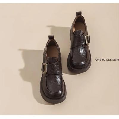 Мода Женские Дерби Обувь Осень Слипоны Повседневные Женские Кроссовки Лоферы С Мехом Клоги Платформа Мелкий Вырез Круглый Носок Британский Стиль