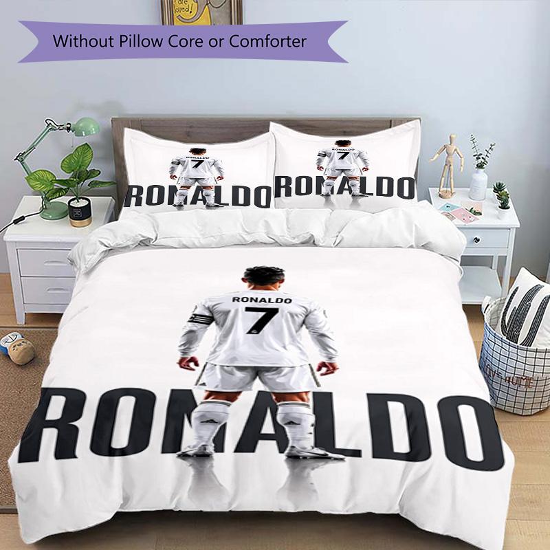 Ronaldo's Cr7 Celebration Moment Bedding Set, Breathable Duvet Cover with Pillowcases, Soft Bed Linen for Bedroom Home Decoration, Perfect Festival Bi