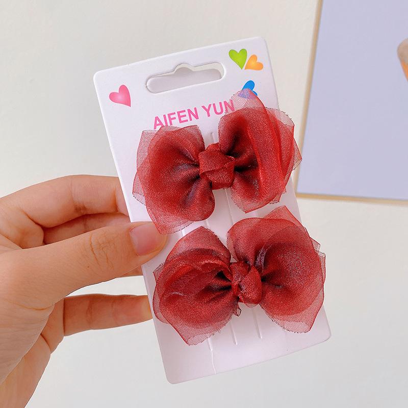 YANRONG Solid Color Bow Hair Clips For Gilrs Cute Sweet Hairpins Fashion Headbands Hair Accessories Barrettes For Kid Headdress