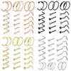 5Pcs/21Pcs Set Nose Piercing Ring Nose Nails Piercing Crystal Nose Stud Pack 20G L Shape Nose Rings Set Heart Nostril Cruve L Shape