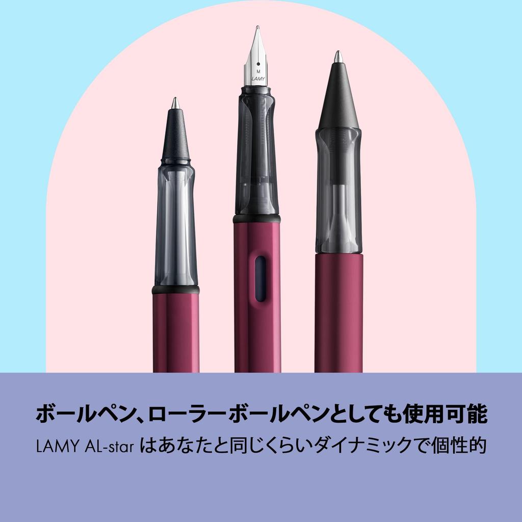 Lamy Перьевая ручка черного фиолетового цвета Эргономичная ручка и черное стальное перо Размер EF Легкий алюминиевый корпус В комплект входит синий картридж LAMY T 10 AL-star - - - -