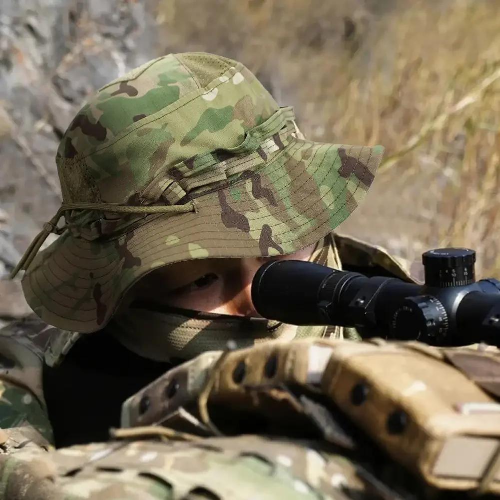 Новая тактическая камуфляжная шляпа буни с широкими полями, мужская, для активного отдыха, рыбалки, пешего туризма, охоты, солнцезащитная шляпа, складная мягкая шляпа