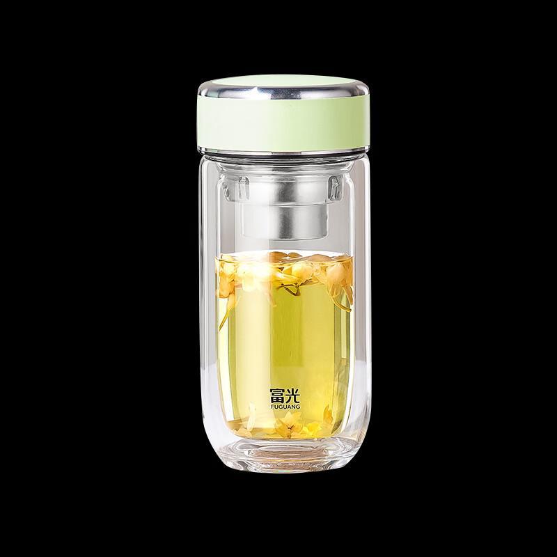 FUGUANG Double Wall Tea Infuser Glass Cup