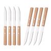 8Pcs Silver Wooden Handle Steak Knife Dinnerware Set 304 Stainless Steel Flatware Sharp Knife Set Tableware Cutlery Knives Set