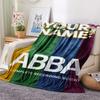 1PC Custom Name ABBA Patterned Flannel Blanket Suitable For All Seasons for Home Decor Warmth and Comfort Gifts Holiday Present