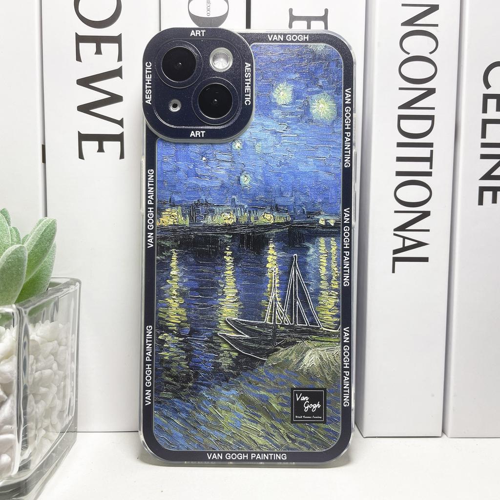 Ван Гог Suowers The Starry Night Art Эстетический чехол для телефона для iPhone 15 14 13 12 11 Pro Max Mini XS X XR SE 8 Plus