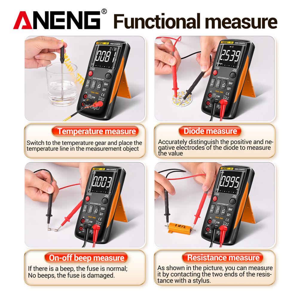 New Professional Smart Multimeter Tester ANENG Q1 Digital Display High Precision Professional True RMS 9999 Counts Auto Range Electrician Tester Tools