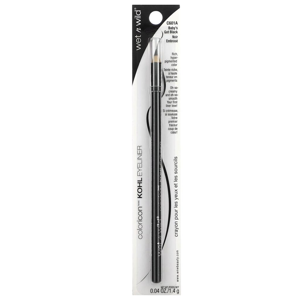 Color Icon, Kohl Eyeliner, 601A Baby's God Black, 1.4G(0.04Oz)