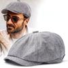 Hat Men's Octagonal Hat Spring and Summer Thin Section Linen Breathable Duck Tongue Hat Men Retro Leisure Beret Painter Hat