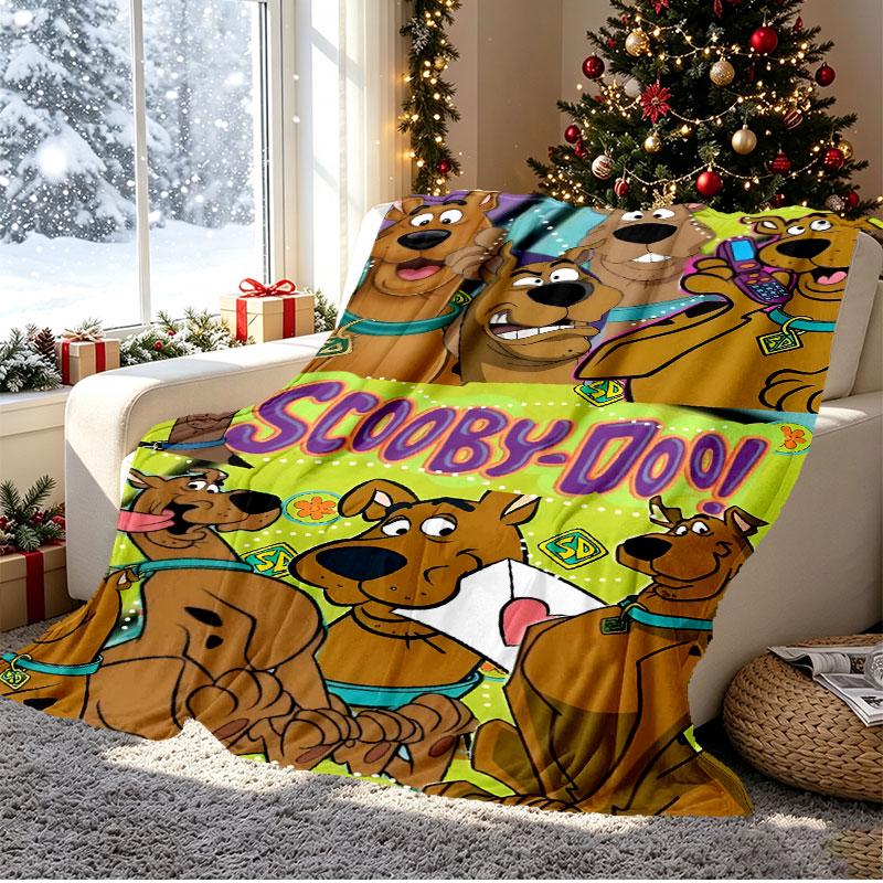 Scooby Pattern Blanket for Home Decoration, Bed, Sofa, Car Travel, Camping, Suitable for All Seasons, Birthday Christmas Gift