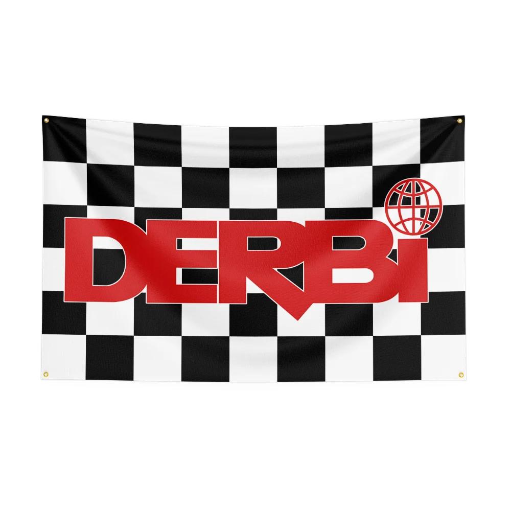 3x5 Ft DDerbi Motorcycle Flag Polyester Digital Printing Banner for Garage Wall Art Out Door Decoration With Brass Grommets