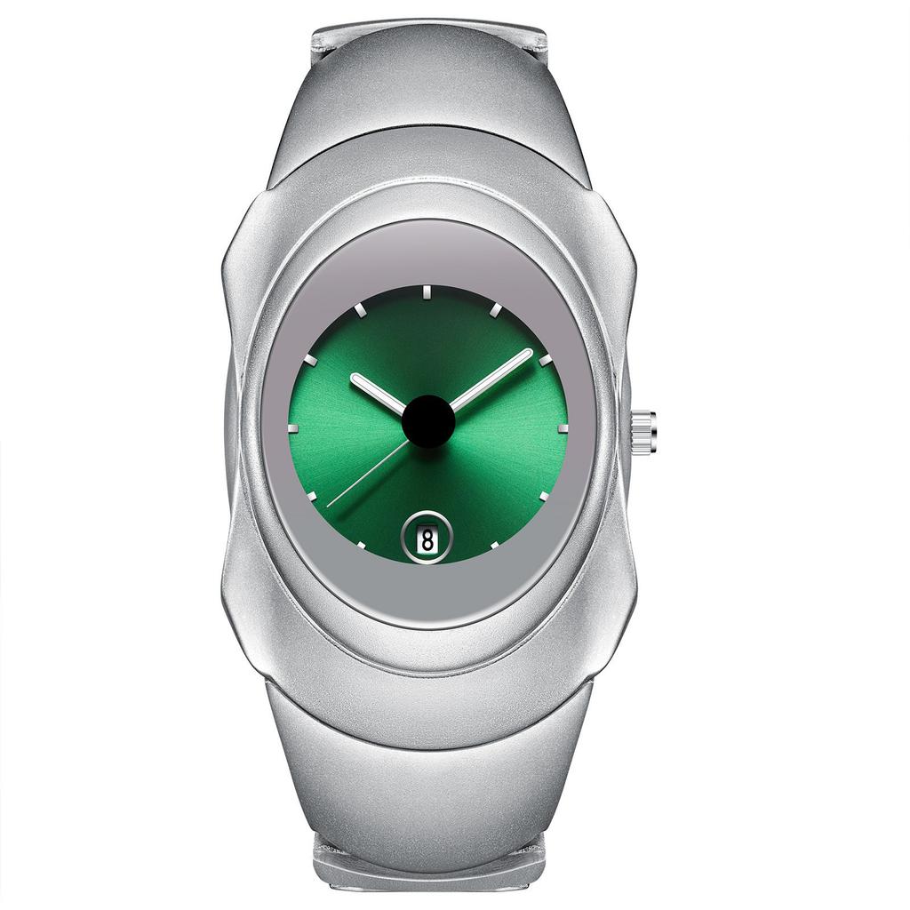 PIN TIME PT091 Vintage Y2K Quartz Date Men Wristwatch 30M Waterproof Unique Design Watches Men Alloy Strap Fashion Classic Watch