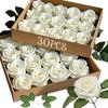 30/10PCS Artificial Foam Rose Flower Heads Bride Bouquet Flower for Home Wedding Party Table Decoration DIY Scrapbook Supplies