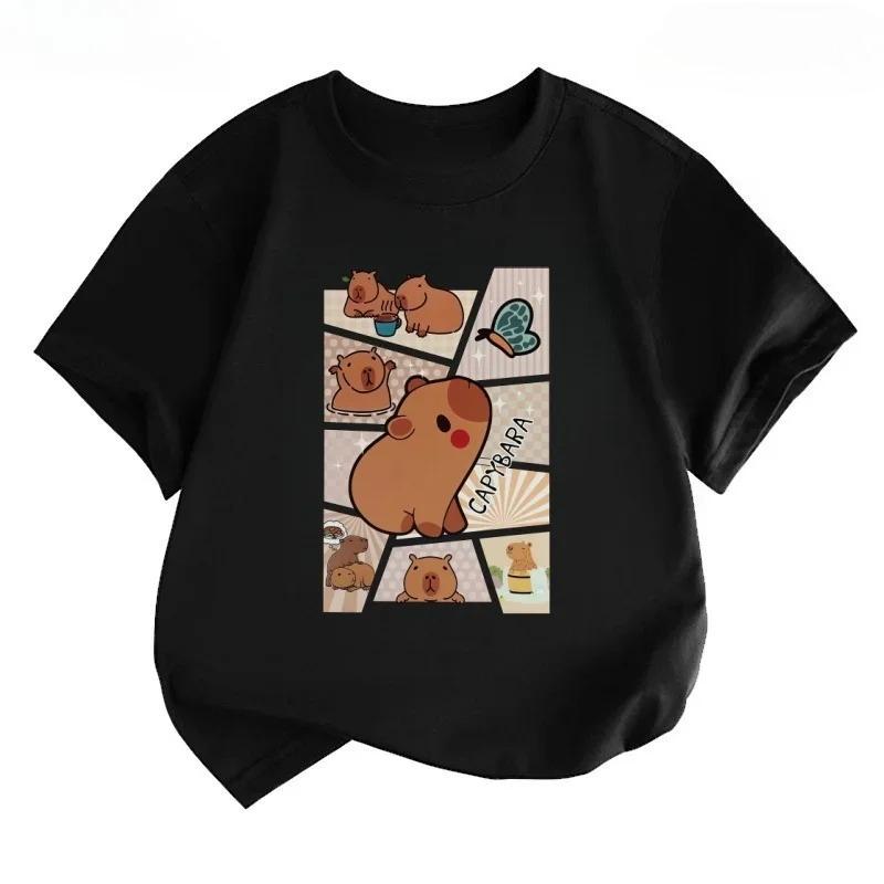 Kawaii Dolphin Pattern Children's Casual Short Sleeve T-shirt, Suitable for Summer Dressing