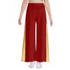 Girls Liturgical Dance Pants Metallic Patchwork High Waist Elastic Band Wide Leg Loose Trousers