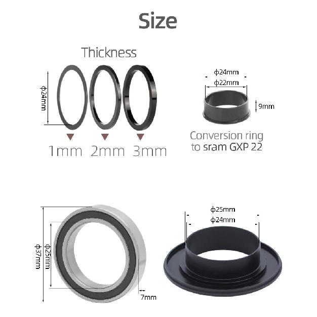 Kactus Tech BB90 Ceramic Cycling Bottom Brackets Press BB Mountain Bike Road Bicycle Parts 24mm Chainset Fit for TREK Crankset
