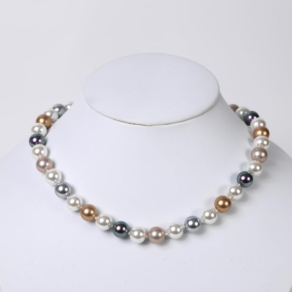 От Yumi Yumi sienne Pearl Large Все сделано в Японии [MIONO] [Производство Katsura] Ожерелье, Бусы, Многоцветный, Церемонии, Простой, Популярный, Узлы, (10мм Серебро)