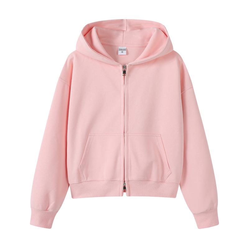 Silver Fox Velvet Women's 450g Heavyweight Hooded Sweatshirt - Short, Trendy Drop Shoulder Pullover for Autumn/Winter