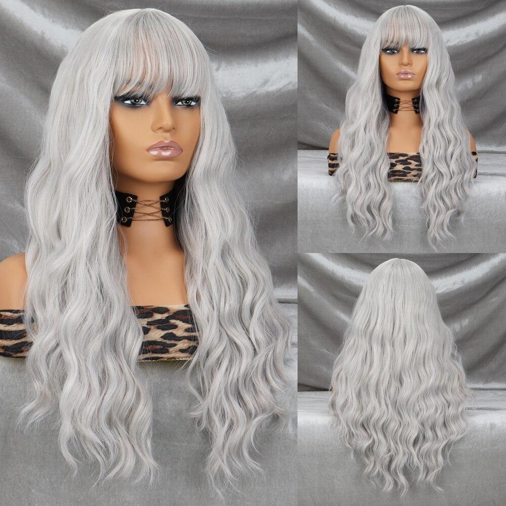 XINRAN Парик с длинными волнами, коричневый, средняя часть, черный, женский парик из синтетического высокотемпературного волокна, подходит для повседневного ношения, парики для косплея